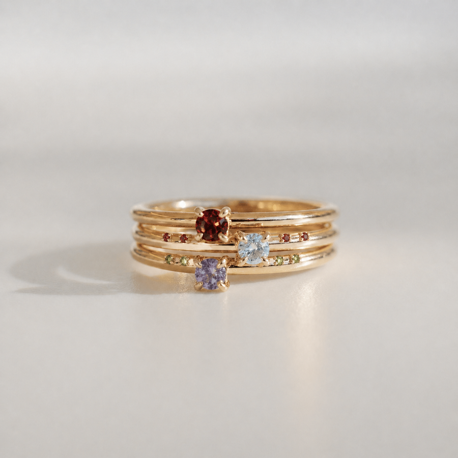 Chrissy's 5 Stone Birthstone Ring - front view