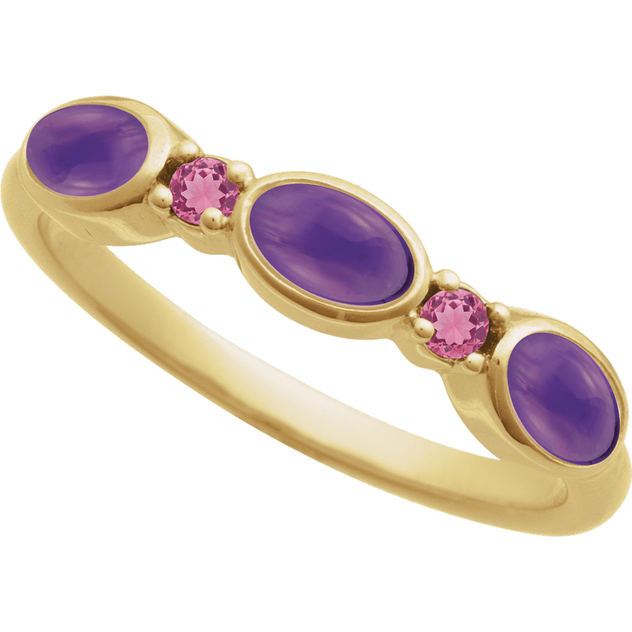 amethyst three quarter view - Stackable Ring in 14K Gold