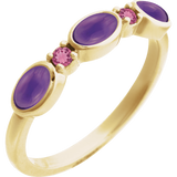 amethyst front view - Stackable Ring in 14K Gold
