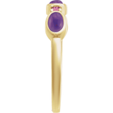 amethyst side view - Stackable Ring in 14K Gold