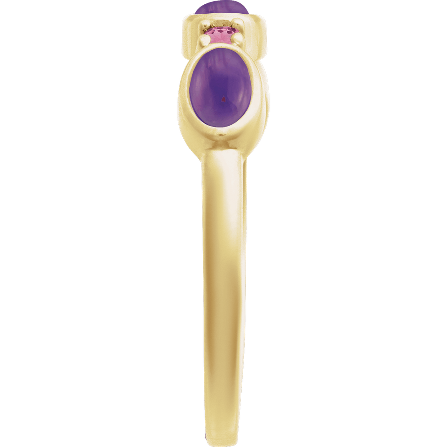 amethyst side view - Stackable Ring in 14K Gold