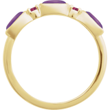 amethyst back profile - Stackable Ring in 14K Gold