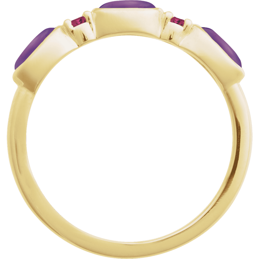 amethyst back profile - Stackable Ring in 14K Gold