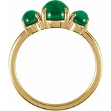 Birthstone Cabochon Ring - Lab-Grown Emerald in 14K Yellow Gold - Side Profile