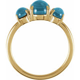Birthstone Cabochon Ring - London Blue Topaz in 14K Yellow Gold - Side Profile