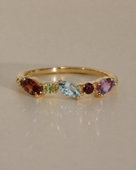 Chrissy 5 Stone Birthstone Ring - front view