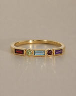 Chrissy 5 Stone Birthstone Ring - angle view