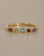 Chrissy 5 Stone Birthstone Ring - detail view