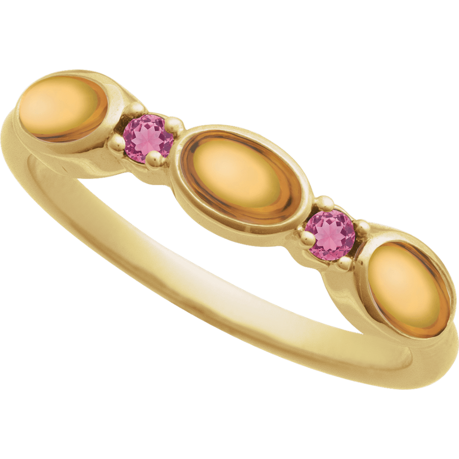 citrine three quarter view - Stackable Ring in 14K Gold