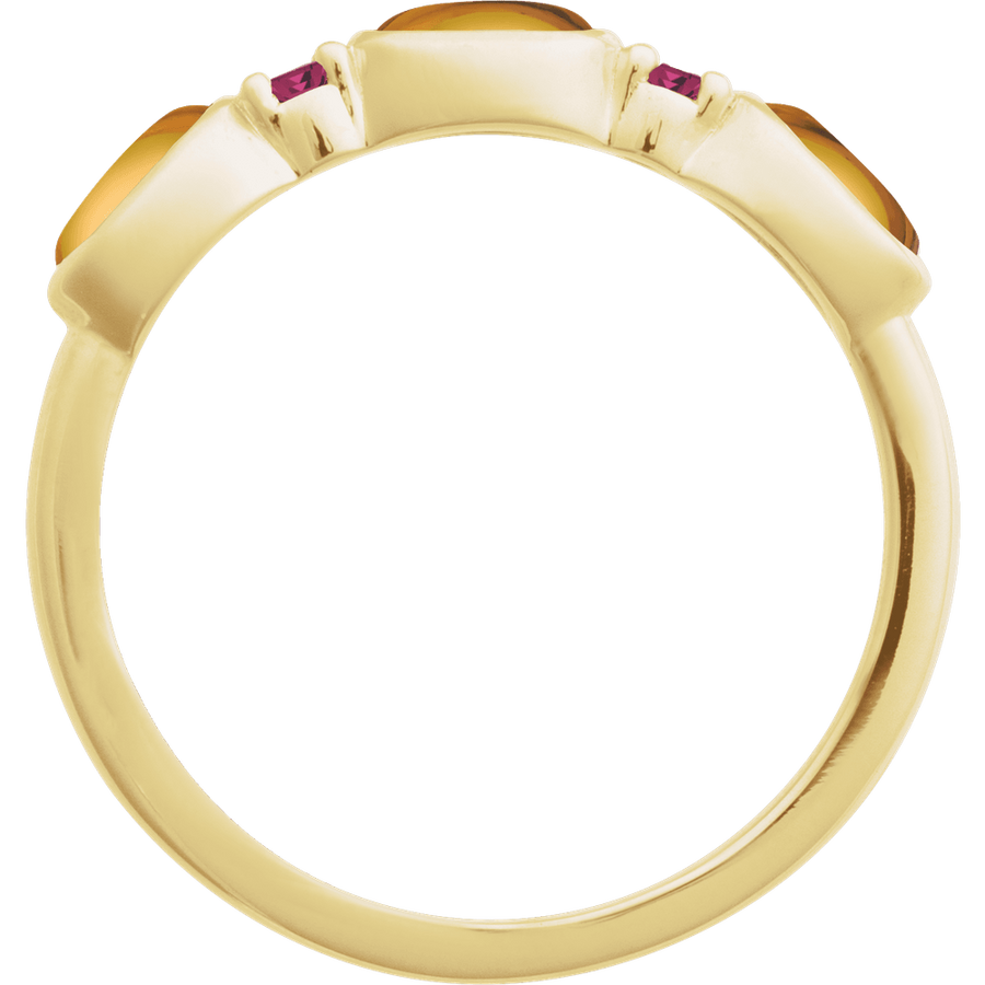 citrine back profile - Stackable Ring in 14K Gold