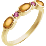 citrine front view - Stackable Ring in 14K Gold