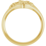 Floral Signet Ring in 14K Gold - back view
