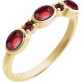 mozambique garnet front view - Stackable Ring in 14K Gold