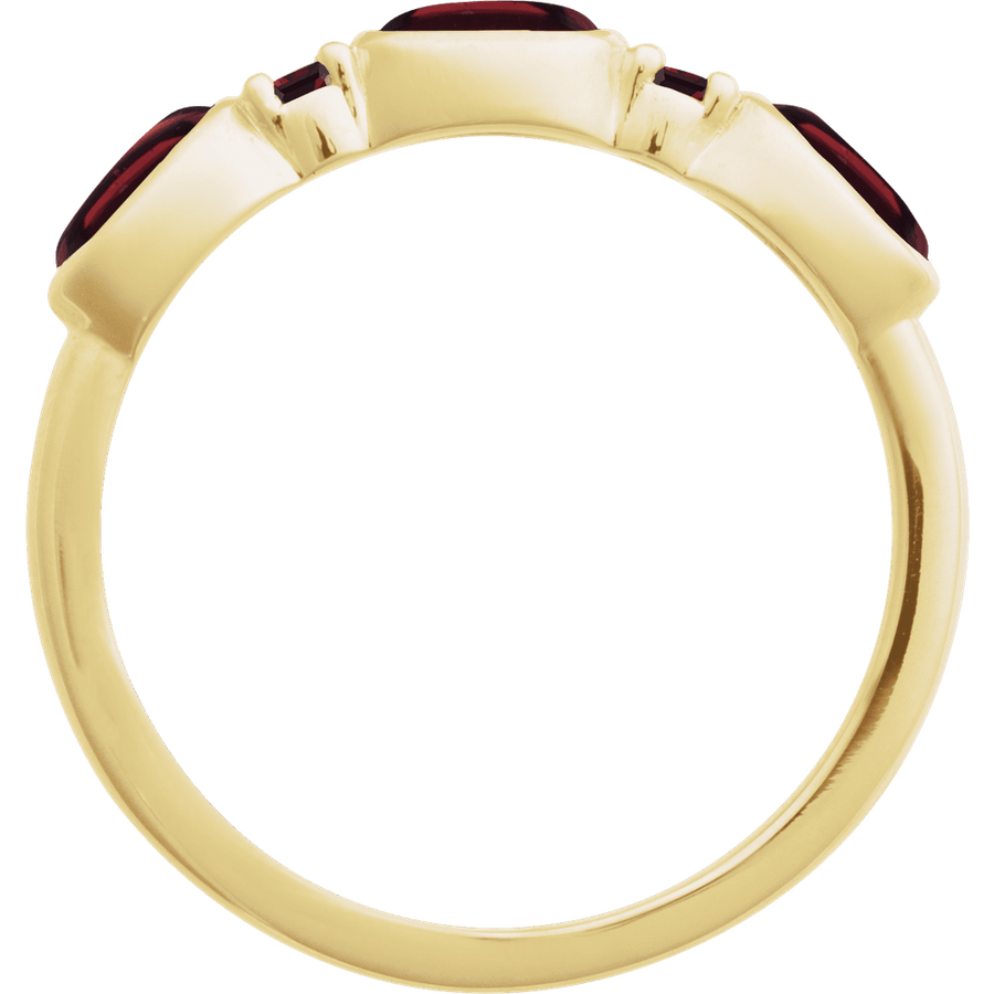 mozambique garnet back profile - Stackable Ring in 14K Gold