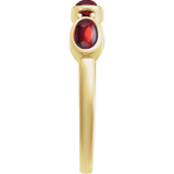 mozambique garnet side view - Stackable Ring in 14K Gold
