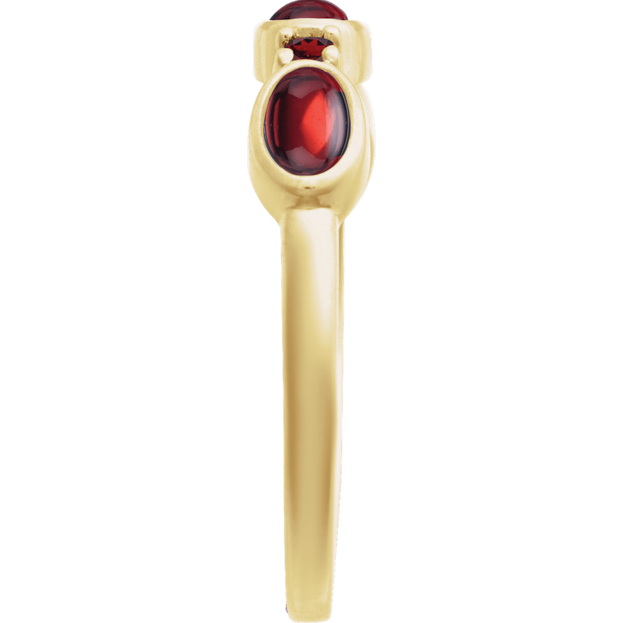 mozambique garnet side view - Stackable Ring in 14K Gold
