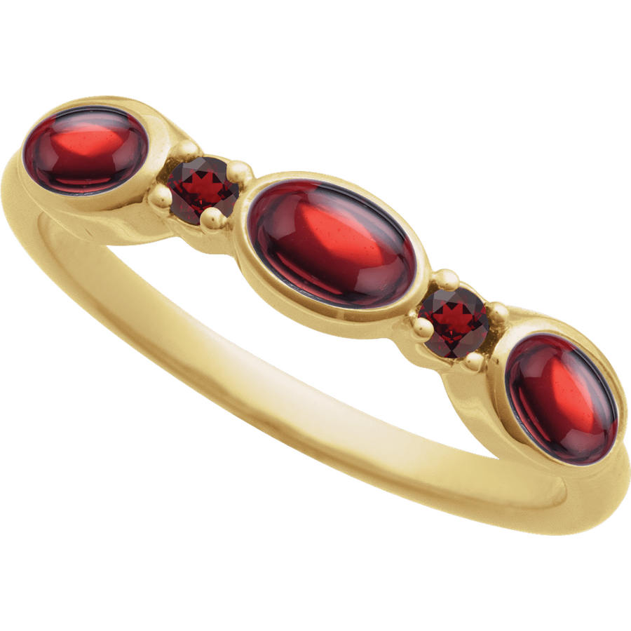 mozambique garnet three quarter view - Stackable Ring in 14K Gold