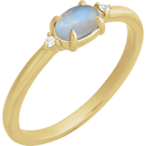 Moonstone Stackable Ring in 14K Gold - angle view