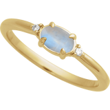 Moonstone Stackable Ring in 14K Gold - front view