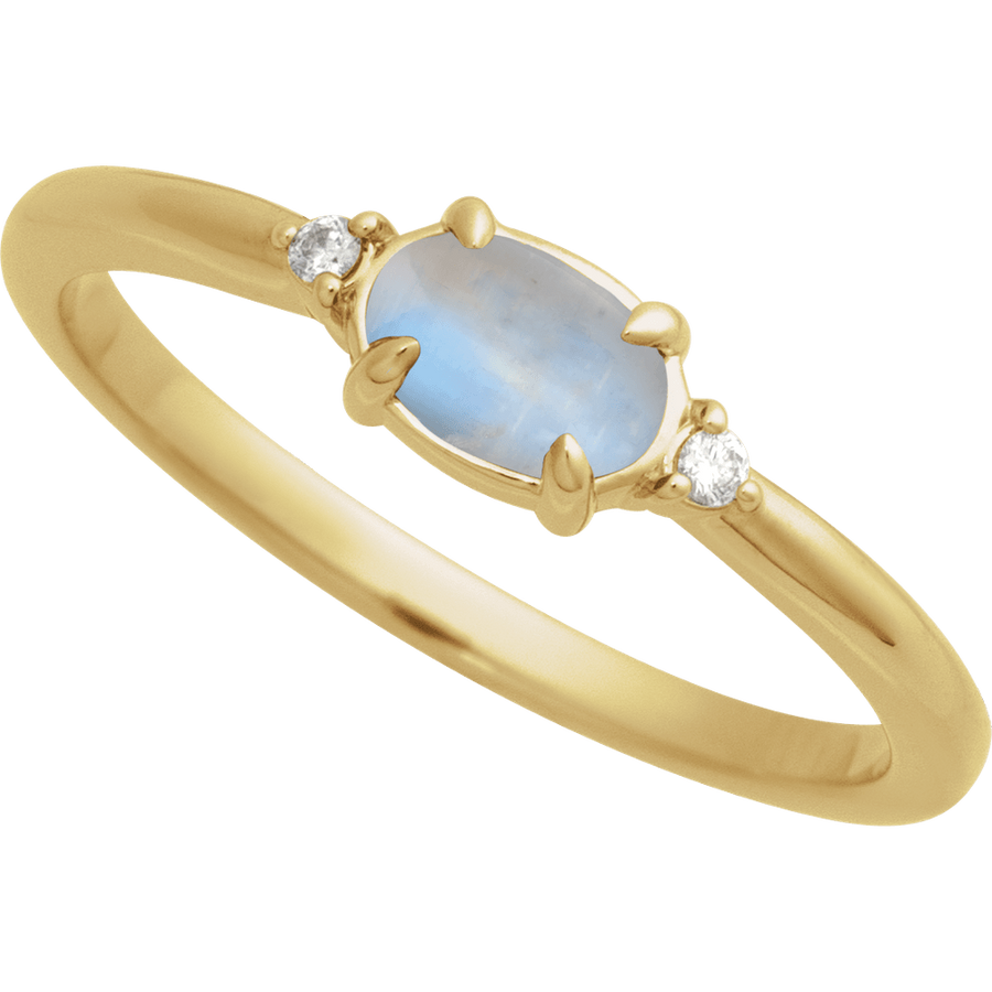 Moonstone Stackable Ring in 14K Gold - front view