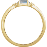 Moonstone Stackable Ring in 14K Gold - profile view