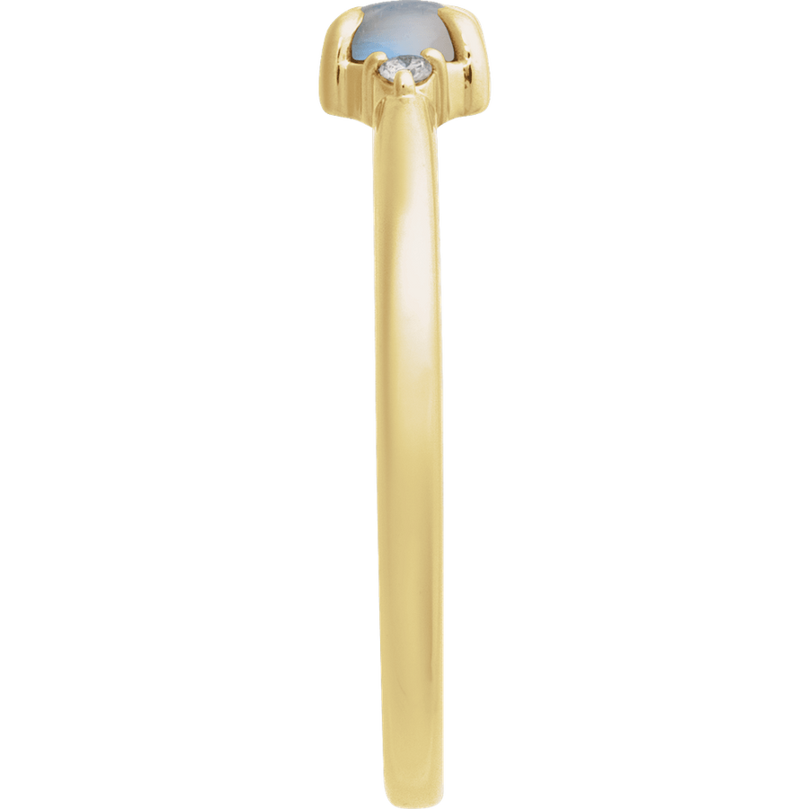 Moonstone Stackable Ring in 14K Gold - side view