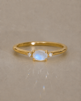 Moonstone Stackable Ring in 14K Gold - lifestyle