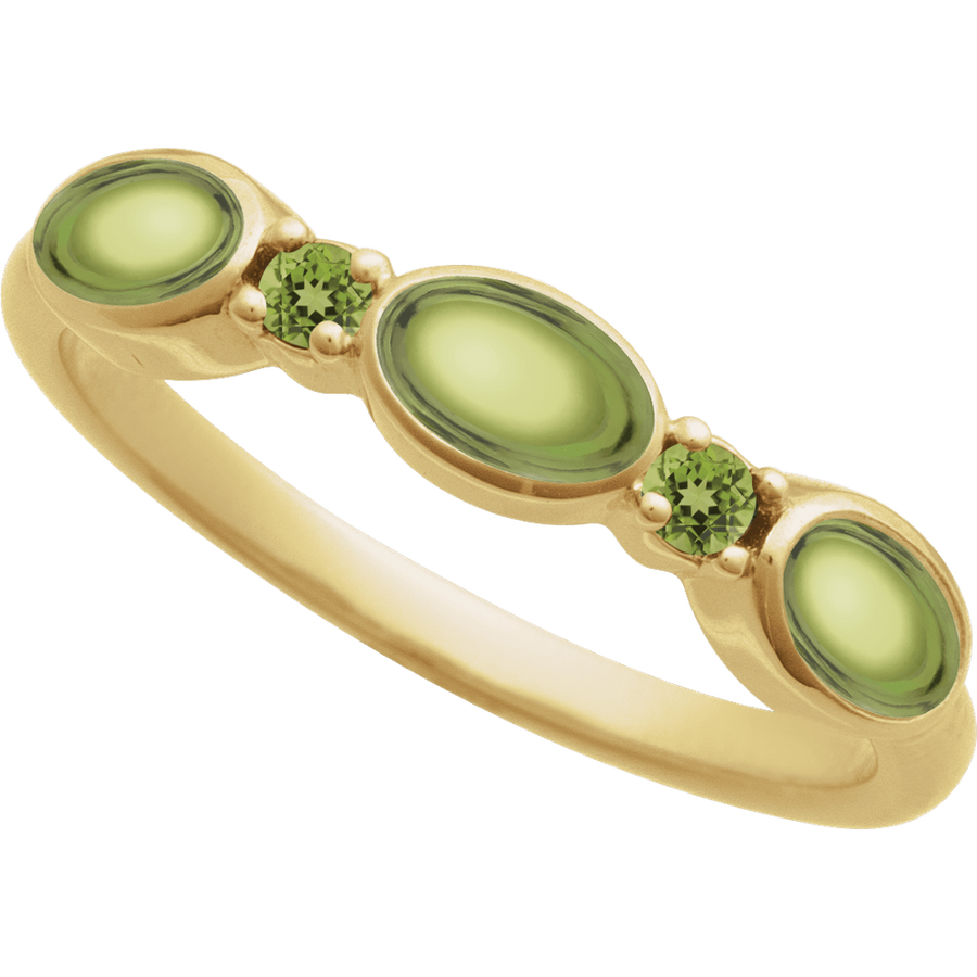 peridot three quarter view - Stackable Ring in 14K Gold