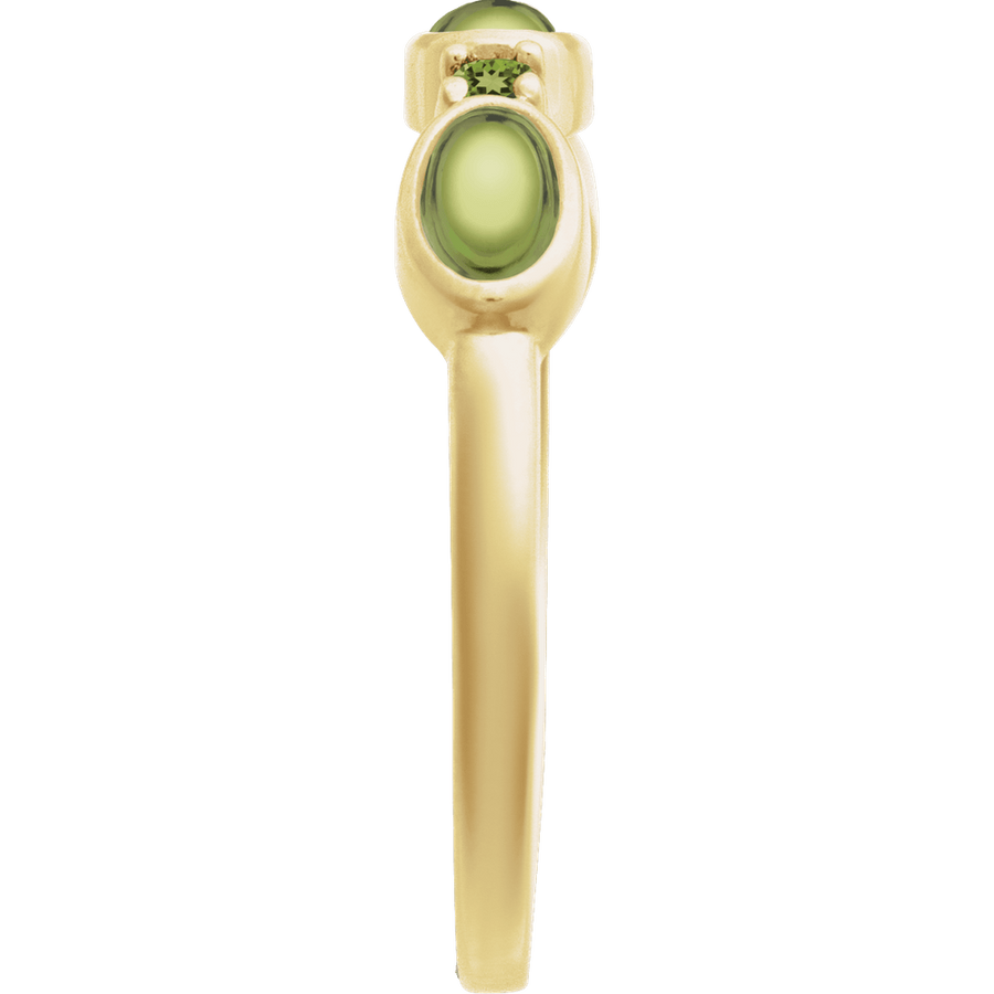 peridot side view - Stackable Ring in 14K Gold