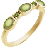 peridot front view - Stackable Ring in 14K Gold