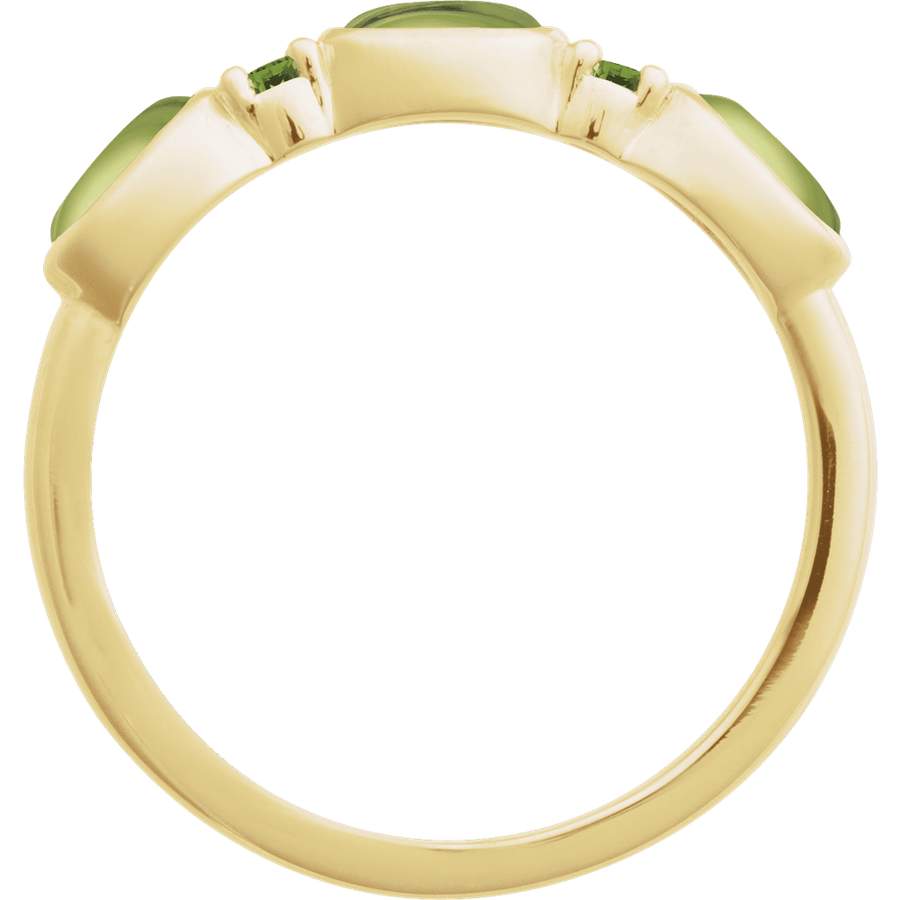 peridot back profile - Stackable Ring in 14K Gold